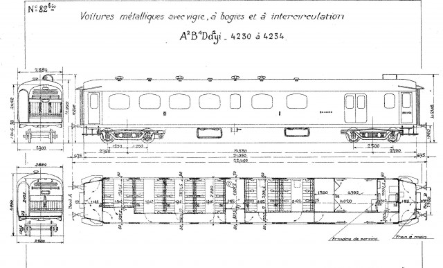 5 voitures type A2B4Dd2yi 4230 à 4234